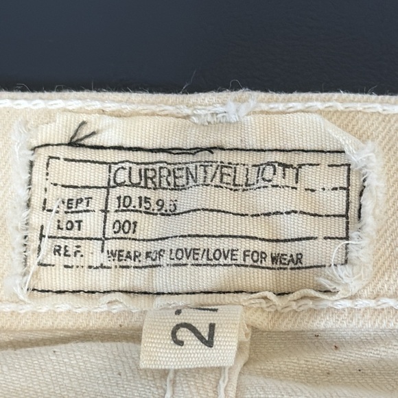 Current Elliot Sample The Stiletto Jeans Women's 27/0 Natural Creme Slim Leg - Picture 9 of 12